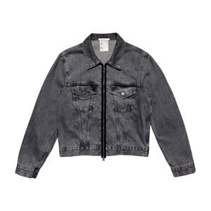 Zip front trucker jacket